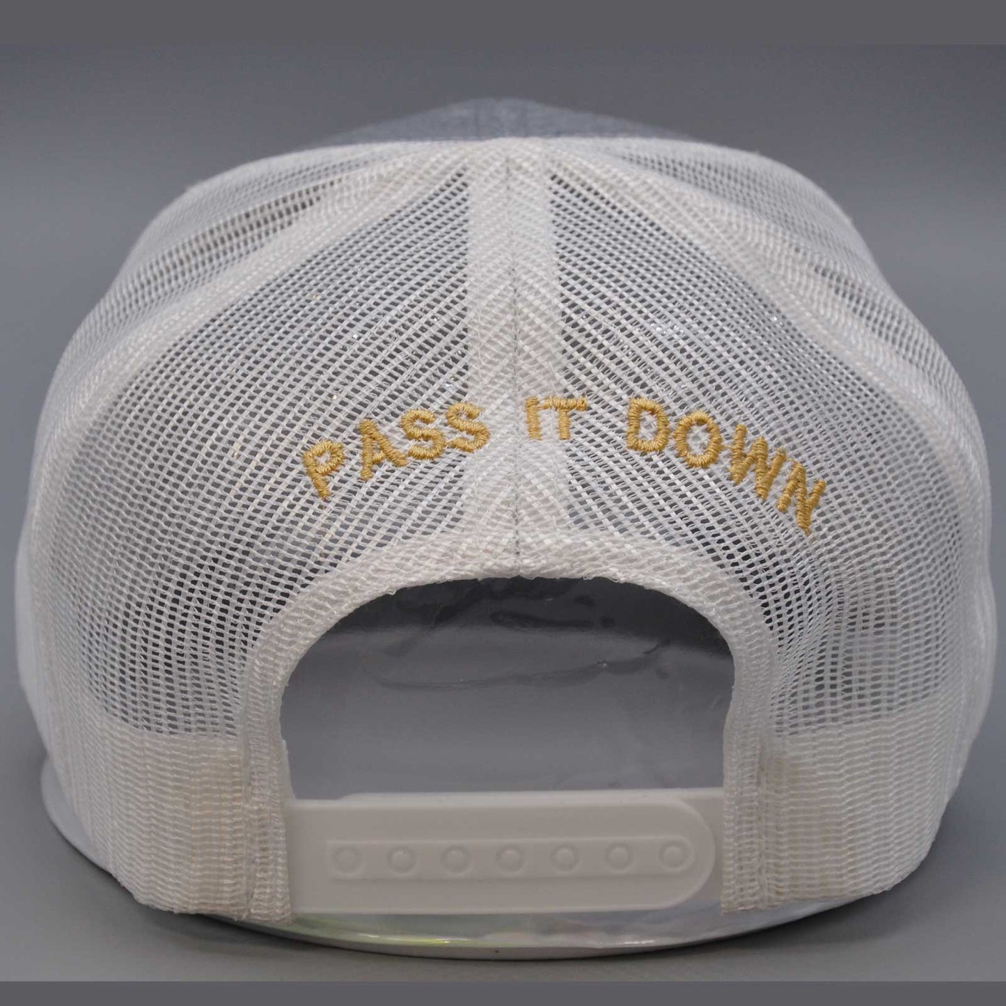 9 Line grey/white leather angry duck patch