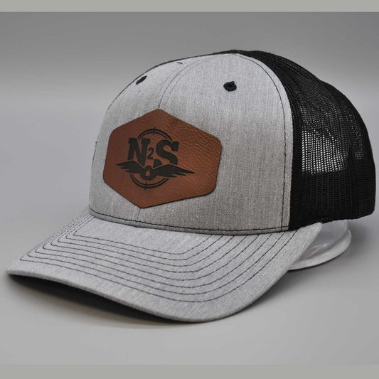 9 Line Grey/Black Leather Angry Duck Patch